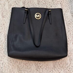 Michael Kors Black Tote with Gold Accents